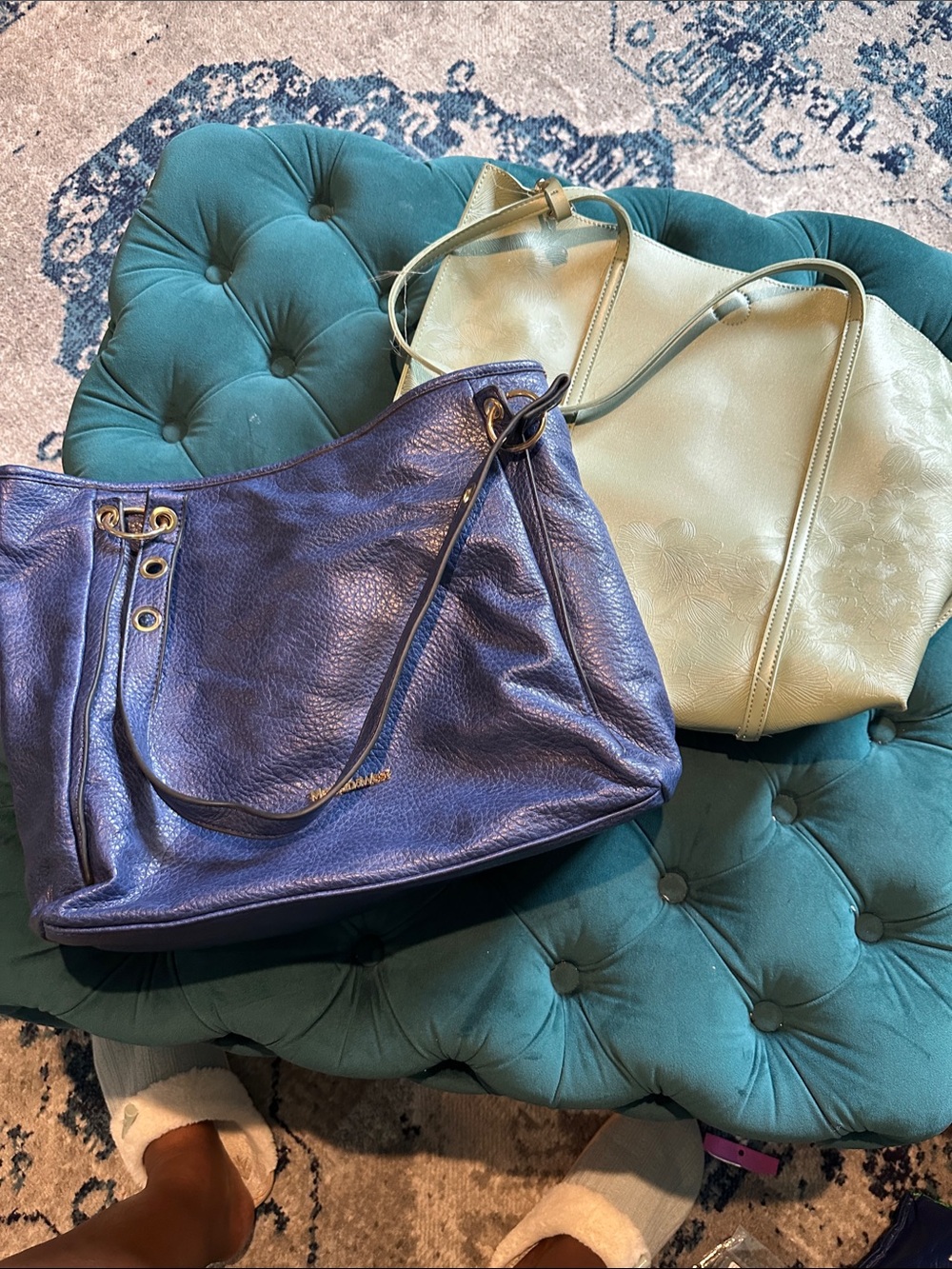 Purple Leather Shoulder Bag with Adjustable Strap - Unbranded